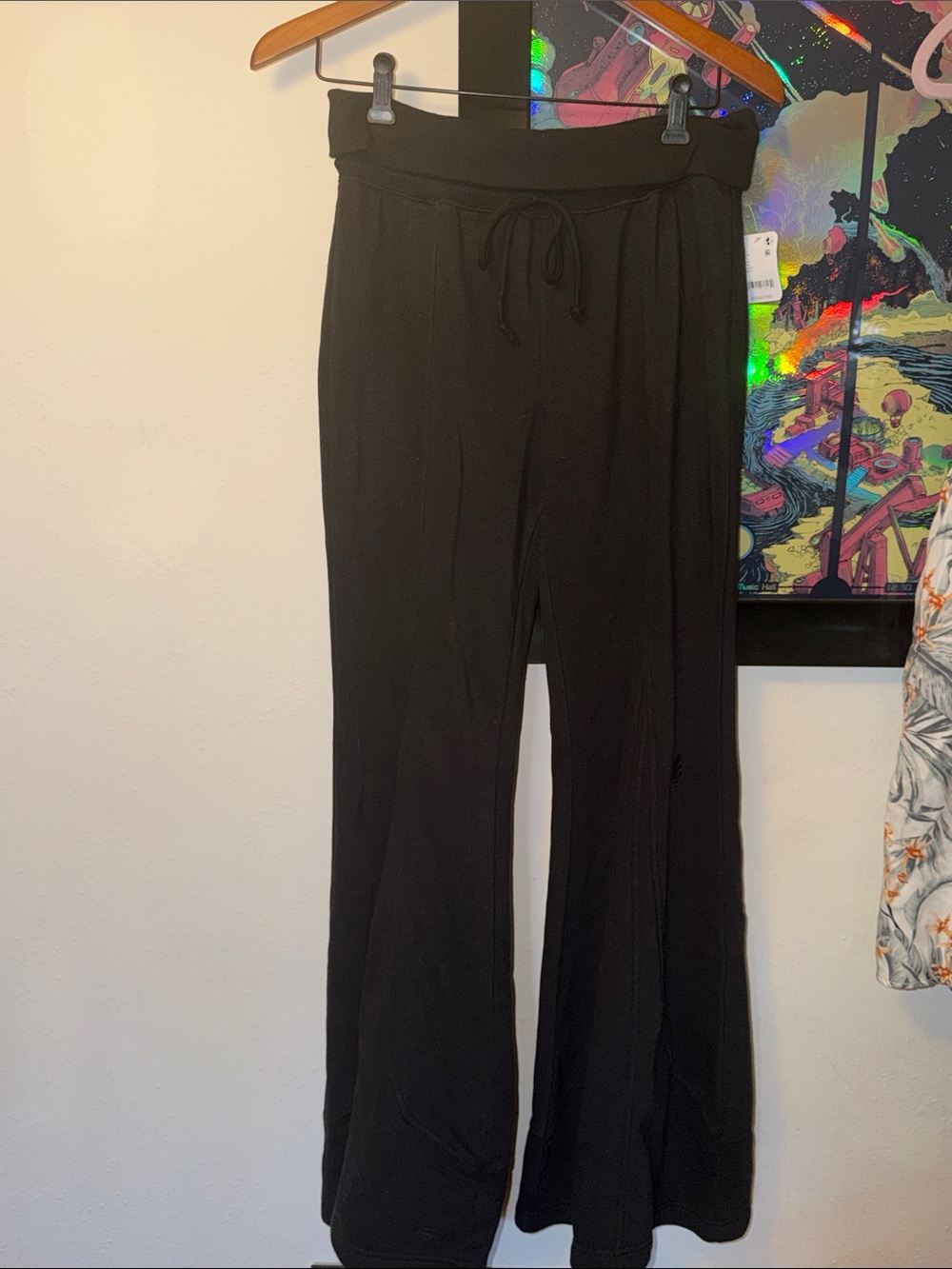Free People Black flare Drawstring Pants